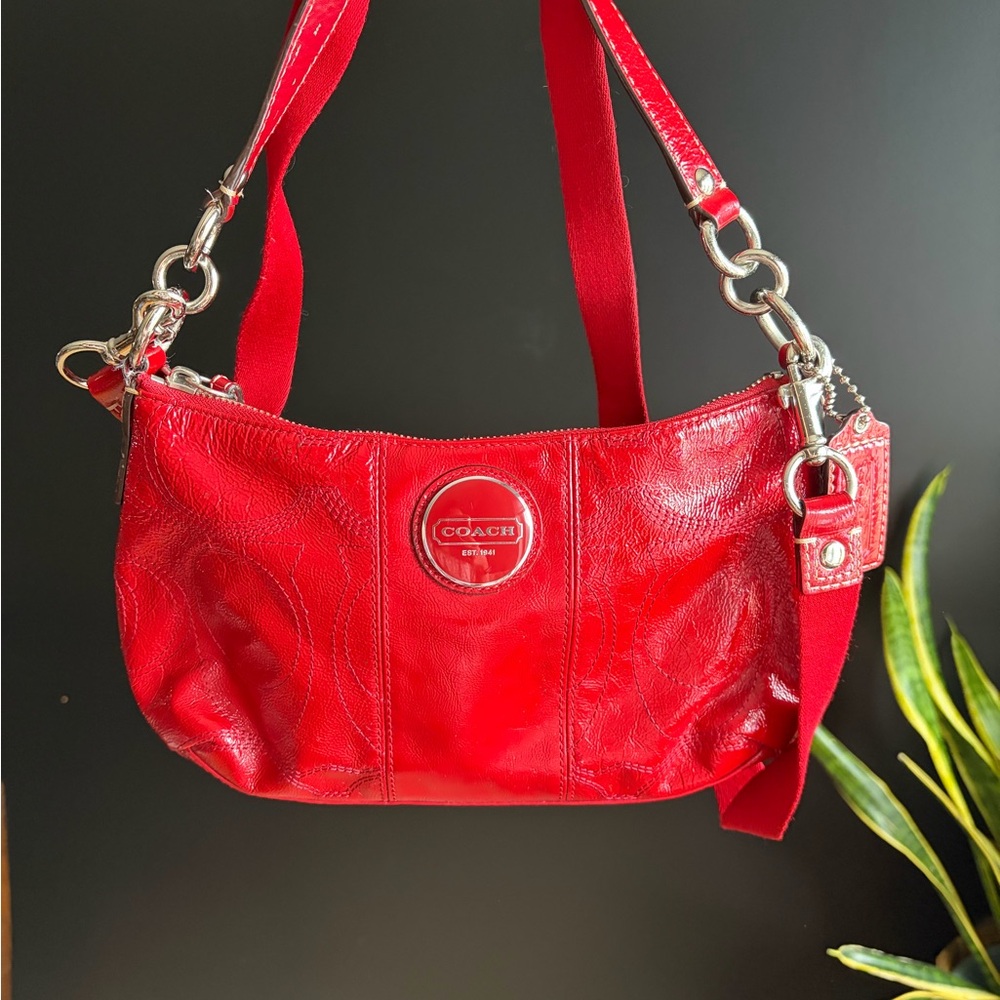 Coach Vibrant Red Leather Shoulder Bag